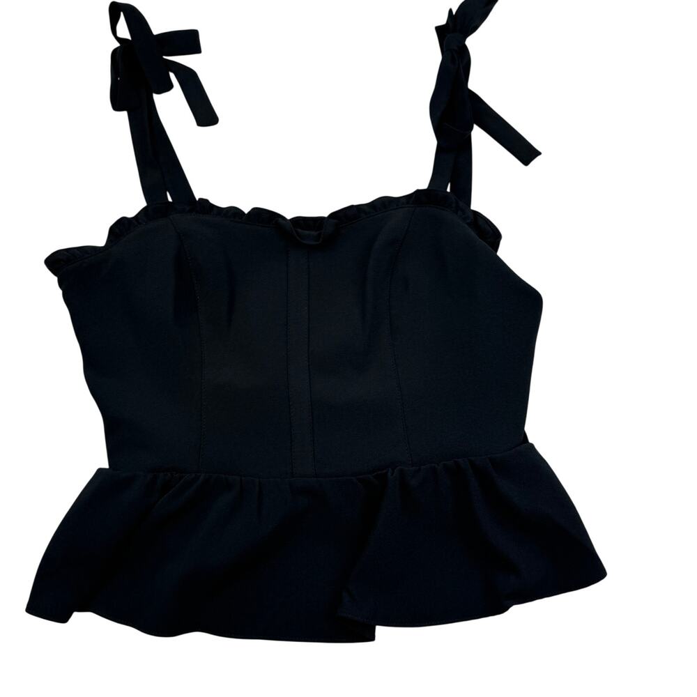 Sofia Vegara Ruffle Detail Corset Cropped Tie Strap Top Women's Size Large